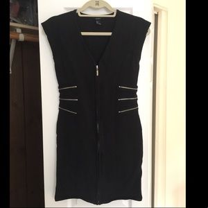 Black Edgy Dress with Zippers